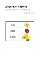 Vorschau - Spiele - Lebensmittel-Domino: Wortschatz Esswaren - Deckblatt
