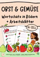 Vorschau - Arbeitsblätter - Obst & Gemüse: Lernwörter, Arbeitsblätter & Artikeltraining - Deckblatt