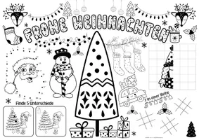 Vorschau - Arbeitsblätter - Ausmalbilder Weihnachten - Spiel- & Rätselmatte "Weihnachten" | Aufgaben für Schnelle | Ich bin fertig Aufgaben | Lückenfüller - Seite 1