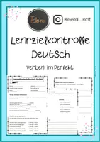 Vorschau - Arbeitsblätter - Lernzielkontrolle Deutsch Verben im Perfekt - Deckblatt