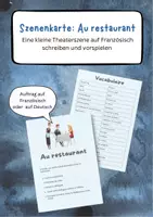Vorschau - Aufgabenkarten - Scène de théâtre: Au restaurant - Deckblatt