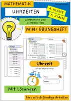 Vorschau - Arbeitsblätter - Uhrzeit Mini-Übungsheft (Zeit und Zeitspanne) - Deckblatt