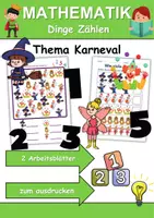 Vorschau - Arbeitsblätter - Fasching/Karneval Zählen/Mathematik - Klasse 1 und 2 - Deckblatt