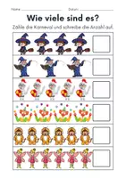Vorschau - Arbeitsblätter - Fasching/Karneval Zählen/Mathematik - Klasse 1 und 2 - Seite 2