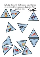 Vorschau - Arbeitsblätter - GRATIS Legestern Fasching/Karneval Wortschatz - DaZ/DaF, Deutsch (Klassen 1 und 2) - Seite 1