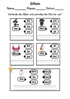 Vorschau - Arbeitsblätter - Fasching/Karneval Silben/Wortschatz DaZ/DaF, deutsch - Seite 1