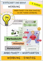 Vorschau - Arbeitsblätter - Einstieg Werbung - Arbeitsheft und Wortkarten - Deckblatt