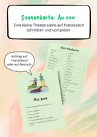 Vorschau - Aufgabenkarten - Scène de théâtre: Au zoo - Deckblatt
