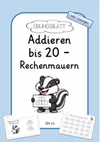 Vorschau - Arbeitsblätter - Addieren bis 20 - Rechenmauern - Übungsblatt - Deckblatt