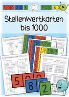 Vorschau - Arbeitsblätter - Stellenwertkarten bis 1000 für Schülerhand & Tafel I inkl. Arbeitsblätter - Deckblatt