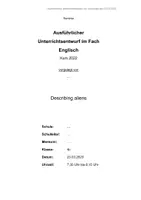 Vorschau - Stundenentwürfe - Lehrprobe (Describing aliens) Klasse 4 - Ausführlicher Entwurf - Deckblatt