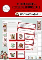 Vorschau - Arbeitsblätter - Weihnachtsvorbereitungen 1 - lesen und verstehen - Förderkonfetti - Deckblatt