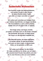 Vorschau - Stundenentwürfe - Zauberhafte Weihnachten - Gedicht passend zur Weihnachtszeit & Winter - Deckblatt