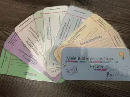 Vorschau - Mal- und Bastelvorlagen - Bildergeschichten-Fächer - Deckblatt