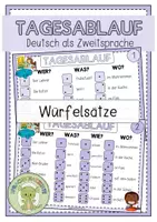 Vorschau - Arbeitsblätter - TAGESABLAUF Würfelsätze - Deckblatt