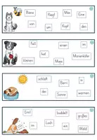 Vorschau - Arbeitsblätter - Schüttelsätze Hunde im Frühling Satzbau Deutsch - Seite 2