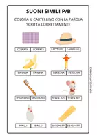 anteprima - Esercizi - Schede didattiche suoni simili P B - Pagina 1