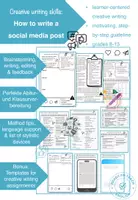 Vorschau - Arbeitsblätter - Creative writing skills: How to write a social media post - mit anpassbaren Vorlagen - Deckblatt