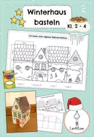Vorschau - Mal- und Bastelvorlagen - Basteln zu Weihnachten DIY Winterhaus | Kl. 2 - 4 - Deckblatt