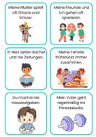 Vorschau - Arbeitsblätter - Adverbien der Häufigkeit, Adverbs of Frequency in German: Games, Task Cards, Worksheets - Seite 1
