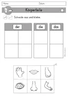 Vorschau - Arbeitsblätter - Körperteile Körper Arbeitsblatt Artikel - DaZ DaF Sprachförderung - Seite 2