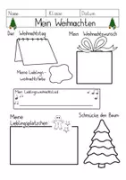 Vorschau - Arbeitsblätter - Mein Weihnachten - Wunschzettel, Steckbrief, Weihnachtsbaum …🎄 - Deckblatt