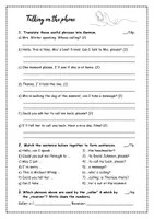 Vorschau - Arbeitsblätter - Talking on the phone - Deckblatt