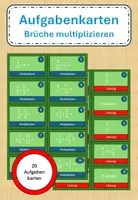 Vorschau - Aufgabenkarten - Aufgabenkarten - Brüche multiplizieren - Deckblatt