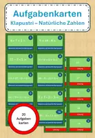 Vorschau - Aufgabenkarten - Aufgabenkarten - Klapustri - Natürliche Zahlen - Deckblatt
