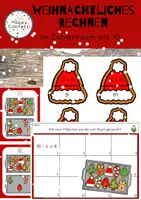 Vorschau - Arbeitsblätter - Weihnachtliches Rechnen im Zahlenraum bis 10 - Deckblatt