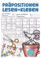 Vista previa - Hojas de trabajo - Alemán Lesen und Kleben Deutsch Präpositionen - Portada