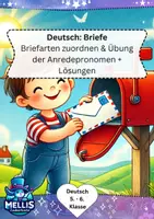 Vorschau - Unterrichtsreihen - Deutsch: ✉️ Briefe (Briefarten zuordnen & Übung der Anredepronomen, Höflichkeitsform) + Lösungen 🖋️ - Deckblatt