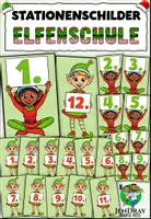 Vorschau - Stationenlernen - Stationenschilder Elfenschule - editierbare Datei - Deckblatt