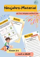 Vorschau - Arbeitsblätter - Arbeitsblätter und Co. (Klasse 2-5): Neujahr & Silvester - Deckblatt