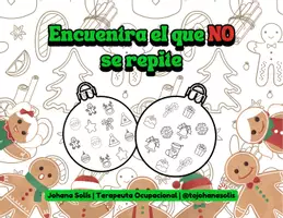 Vista previa - Hojas de trabajo - Encuentra el que NO se repite (Versión Navidad) - Portada