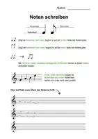 Vorschau - Arbeitsblätter - Arbeitsblatt Noten schreiben Musikunterricht Notenlehre - Seite 1