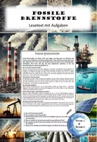 Vorschau - Arbeitsblätter - Klimawandel: Fossile Brennstoffe - Lesetext mit Aufgaben - Deckblatt