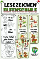 Vorschau - Mal- und Bastelvorlagen - Lesezeichen Elfen - Zum Ausmalen und Ausdrucken - Fünf verschiedene Versionen - Deckblatt