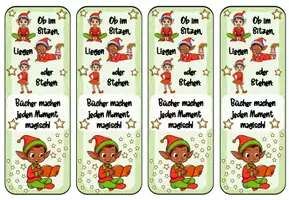 Vorschau - Mal- und Bastelvorlagen - Lesezeichen Elfen - Zum Ausmalen und Ausdrucken - Fünf verschiedene Versionen - Seite 3