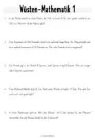 Vorschau - Arbeitsblätter - Wüsten-Mathematik - Sachaufgaben für Klasse 2, 3 und 4 - Seite 1