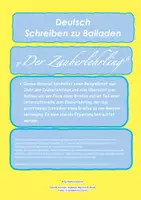 Vorschau - Arbeitsblätter - Aufbau und Form eines Briefes zur Ballade "Der Zauberlehrling" - Deckblatt