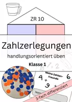 Vorschau - Arbeitsblätter - Zahlzerlegungen Klasse 1 handlungsorientiert differenziert - Deckblatt