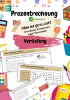 Vorschau - Arbeitsblätter - Prozentrechnung - Grundwert, Prozentwert oder Prozentsatz - Teil 2 - Deckblatt