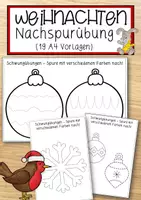 Vorschau - Anderer Materialtyp - Weihnachten – Nachspurübung (19 A4 Vorlagen) - Deckblatt
