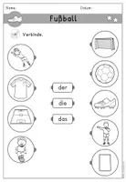 Vorschau - Arbeitsblätter - Fußball Arbeitsblatt Artikel verbinden DaZ DaF Sprachfördrung differenziert - Seite 3