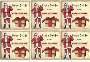 Vorschau - Mal- und Bastelvorlagen - Grußkarten Weihnachtsmann - Deckblatt