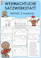 Vorschau - Arbeitsblätter - Weihnachten Sätze bilden, Miniheft, Satzbau, doppelte Schüttelsätze - Deckblatt