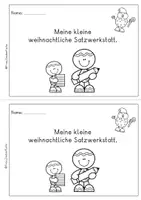 Vorschau - Arbeitsblätter - Weihnachten Sätze bilden, Miniheft, Satzbau, doppelte Schüttelsätze - Seite 1