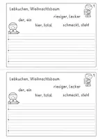 Vorschau - Arbeitsblätter - Weihnachten Sätze bilden, Miniheft, Satzbau, doppelte Schüttelsätze - Seite 3