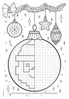 Vorschau - Arbeitsblätter - Symmetrie Weihnachten I Weihnachtskugel (Karo I Punkte) - Seite 2